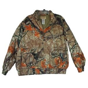Vintage 90s Outfitters Ridge Fusion‎ 3D Leaf Camo Bomber Jacket Size L -no Hood